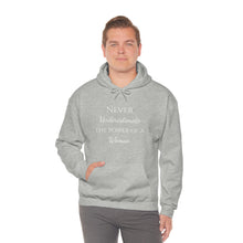 Load image into Gallery viewer, Never Underestmate the Power of a Woman Unisex Heavy Blend™ Hooded Sweatshirt