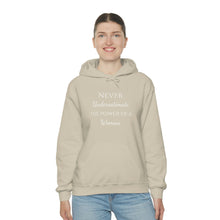 Load image into Gallery viewer, Never Underestmate the Power of a Woman Unisex Heavy Blend™ Hooded Sweatshirt