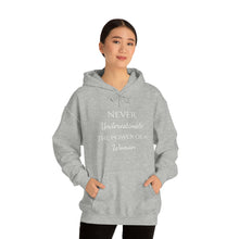 Load image into Gallery viewer, Never Underestmate the Power of a Woman Unisex Heavy Blend™ Hooded Sweatshirt