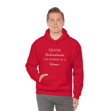 Load image into Gallery viewer, Never Underestmate the Power of a Woman Unisex Heavy Blend™ Hooded Sweatshirt