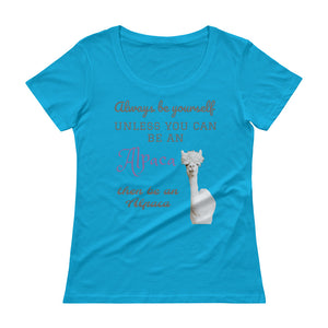 Ladies' Scoopneck T-Shirt - Be an Alpaca