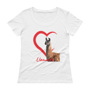Ladies' Scoopneck T-Shirt - Mocha- Llamaste