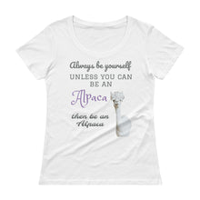 Load image into Gallery viewer, Ladies&#39; Scoopneck T-Shirt - Be an Alpaca