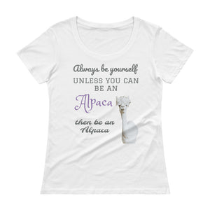 Ladies' Scoopneck T-Shirt - Be an Alpaca