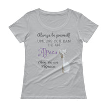Load image into Gallery viewer, Ladies&#39; Scoopneck T-Shirt - Be an Alpaca