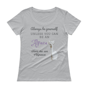 Ladies' Scoopneck T-Shirt - Be an Alpaca
