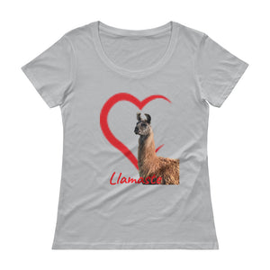 Ladies' Scoopneck T-Shirt - Mocha- Llamaste