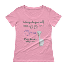 Load image into Gallery viewer, Ladies&#39; Scoopneck T-Shirt - Be an Alpaca