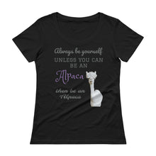 Load image into Gallery viewer, Ladies&#39; Scoopneck T-Shirt - Be an Alpaca